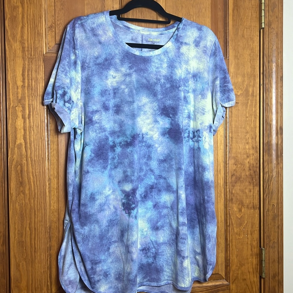 Women's Tek Gear On The Go Tunic Blue Tie Dye 1X